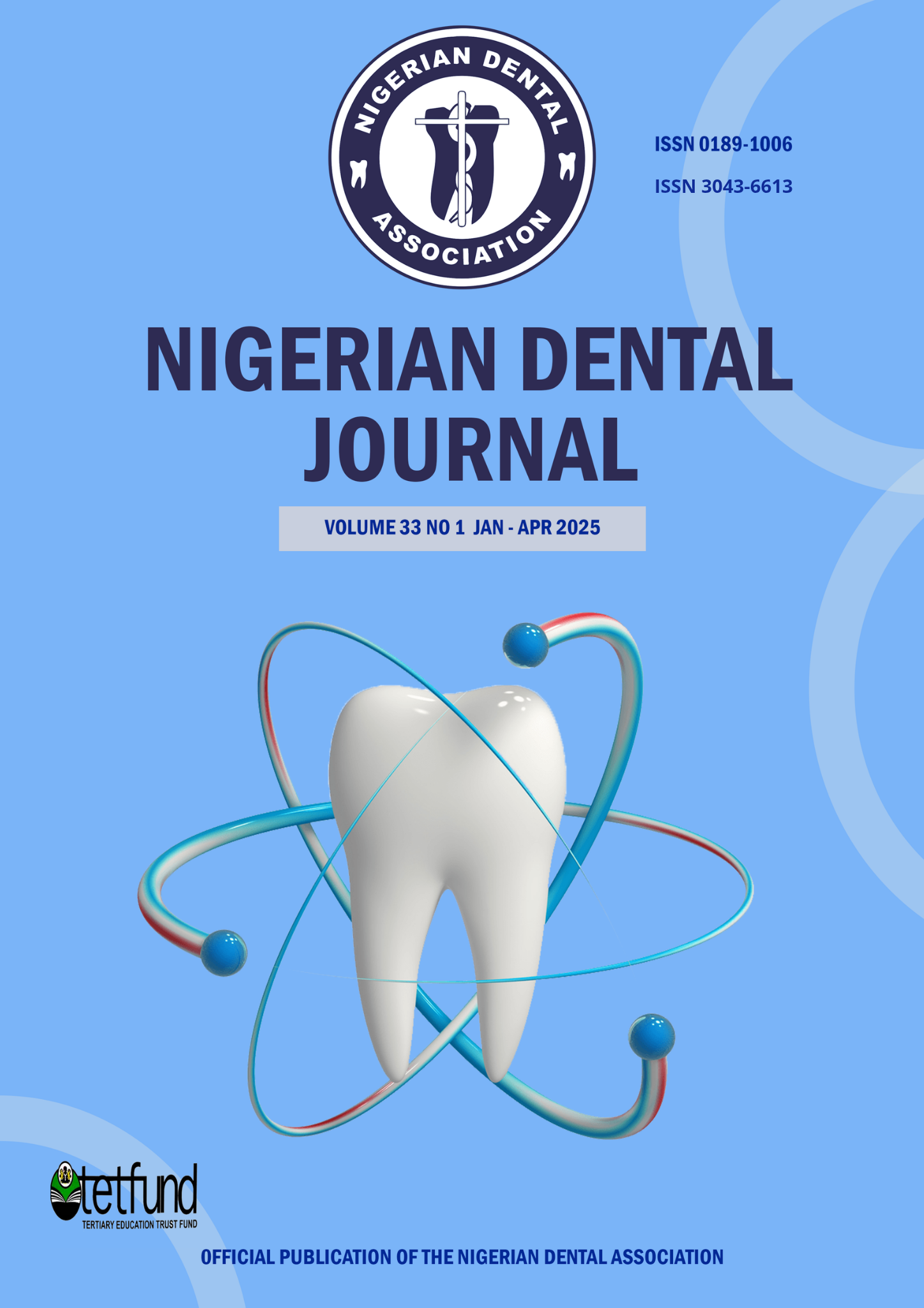 View Vol. 33 No. 1 (2025): Nigerian Dental Journal
