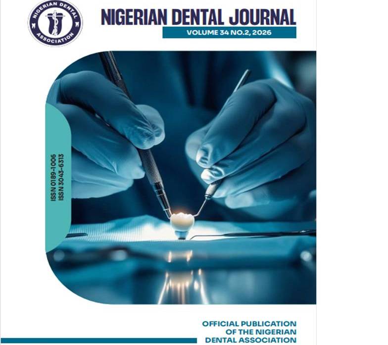 					View Vol. 34 No. 2 (2026): Nigerian Dental Journal
				